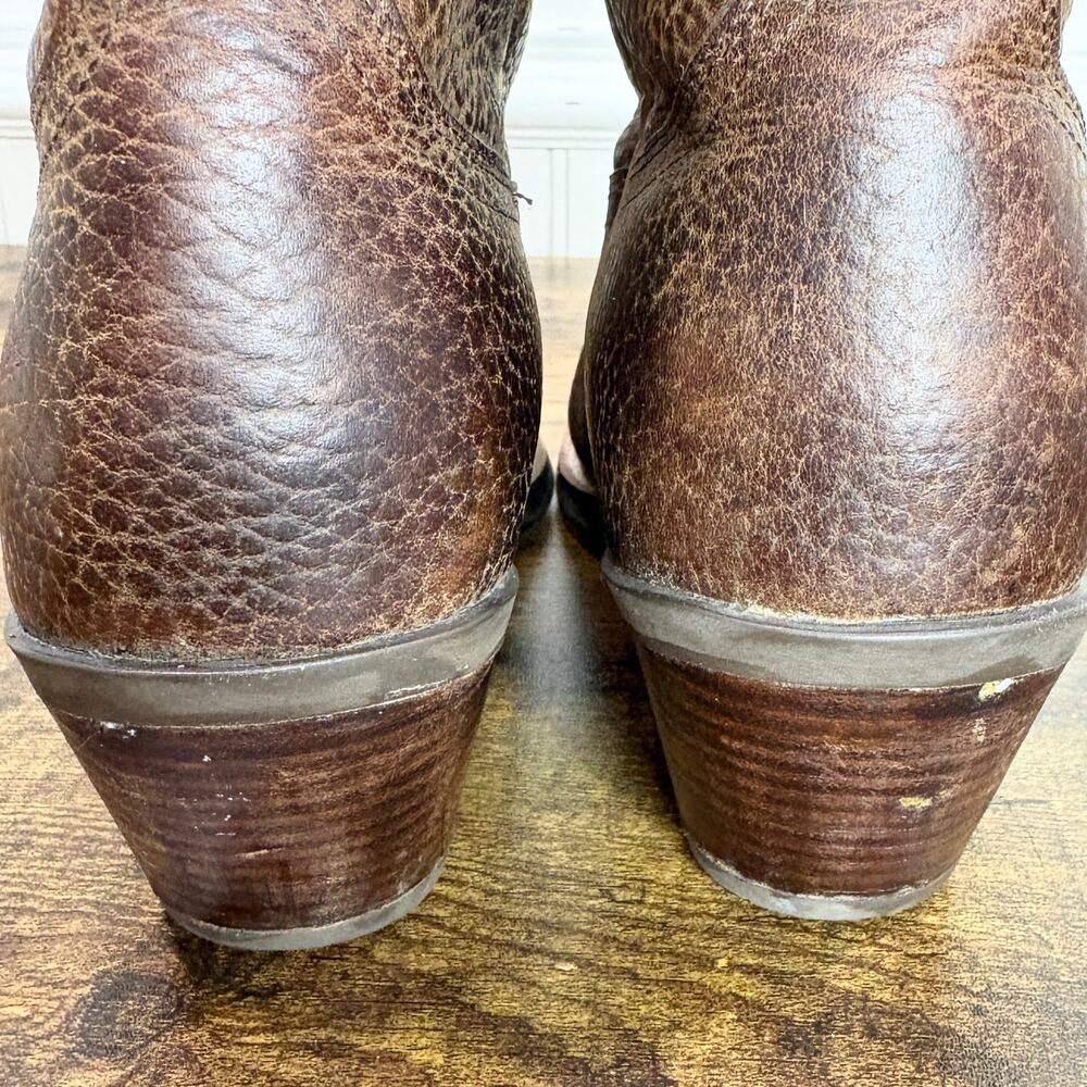 Ariat Womens Size 7.5 Dixie Western Cowboy Boots Brown Rowdy Leather Cowgirl - Picture 9 of 15
